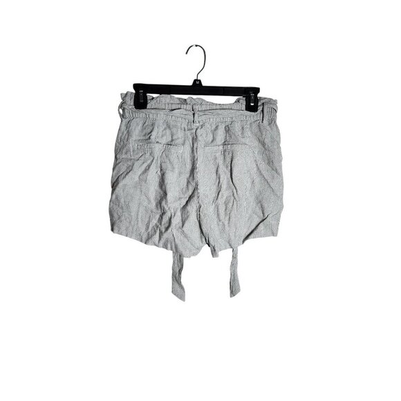 Old Navy Womens Gray Striped Linen Blend Paperbag Shorts Size 4 - Picture 2 of 4
